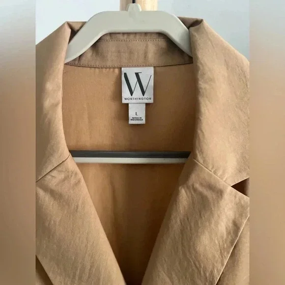 Worthington V-Neck Cap Sleeve Blouse, Women's Size Large Beige NEW MSRP $40 - Picture 3 of 6